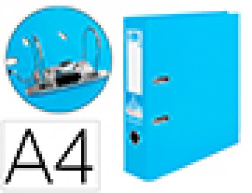 Pasta de arquivo de alavanca liderpapel documenta pvc din a4 lombada 75 mm celeste , Liderpapel , 79690 , 8423473873803
